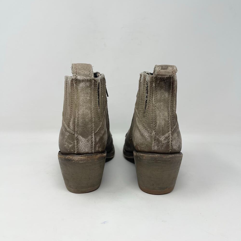 LIBERTY Black Taupe Western Heeled Ankle Boots - Picture 3 of 10